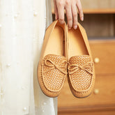 Women Retro Handcraft Plaited Leather Soft Loafers Newgew Shoes