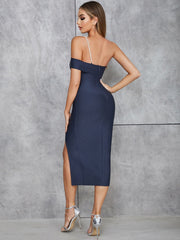 Asymmetric Pearl Strap Backless Dress Newgew Dresses