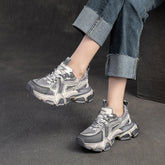 Women Retro Patchwork Chunky Platform Casual Shoes Newgew Shoes