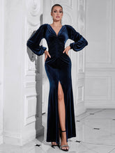 V neck Slit Long Sleeve Dress Newgew Dresses
