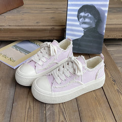 Pretty Beggar Black Breathable Platform Height Canvas Shoes Newgew