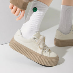 Women's Style Spring Simple Height Increasing Big Canvas Shoes Newgew