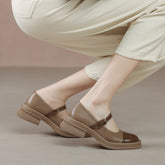 Women Color Matching Patchwork Leather Loafers Newgew Shoes