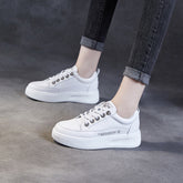 Women Minimalist Fashion Leather Thick Soled Casual Shoes Newgew Shoes