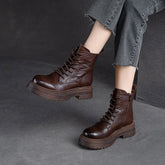 Women Retro Classic Patchwork Leather Boots Newgew Shoes