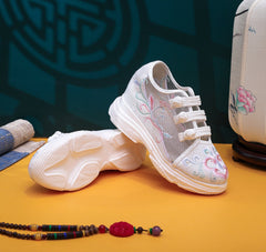 Trendy Height Increasing Insole Embroidered Thickened Canvas Shoes Newgew