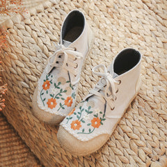 Linen Ethnic Style Middle Top Stitching Canvas Shoes Newgew