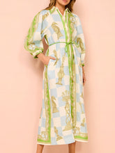 Chic Printed Tie-Front Shirt Newgew Dresses