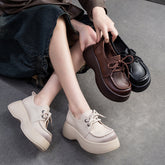 Women Minimalist Soft Leather Thick Soled Casual Shoes Newgew Shoes