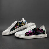 Men Stylish Fashion Print Leather Flat Casual Shoes Newgew Shoes