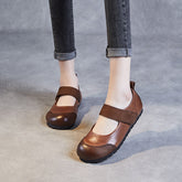 Women Minimalist Retro Leather Soft Flat Casual Shoes Newgew Shoes