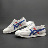 Men Stylish Patchwork Leather Casual Sneakers Newgew Shoes