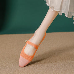 Knit Mary Jane Shoes Soft Sole Strappy Flats NEW GEW