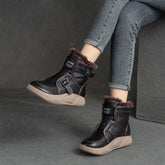 Women Fashion Cowhide Woolen Snow Boots Newgew Shoes