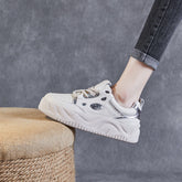 Women Fashion Leather Thick Soled Casual Shoes Newgew Shoes