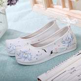 Unique Tan Ancient Style Flat Costume Canvas Shoes Newgew