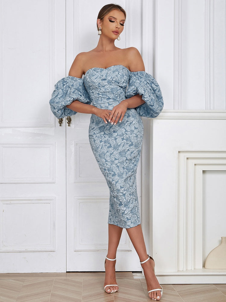 Strapless Vintage Puff Sleeve Dress Newgew Dresses