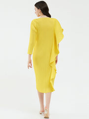 Ladies' High-End Asymmetrical Solid Color Patchwork Dress Newgew Dresses