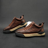 Men Stylish Figured Leather Slip-on Casual Shoes Newgew Shoes