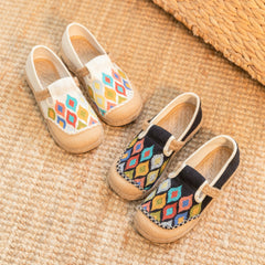 Glamorous Cross Stitch Colorful Peacock Industry Canvas Shoes Newgew