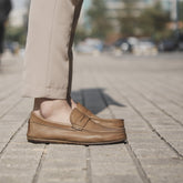 Men Retro Casual Cowhide Leather Soft Flat Loafers Newgew Shoes