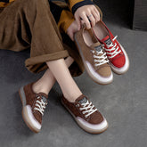Women Retro Soft Leather Flat Casual Shoes Newgew Shoes