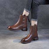 Women Minimalist Retro Soft Leather Casual Boots Newgew Shoes