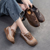 Women Retro Breathable Patchwork Casual Shoes Newgew Shoes