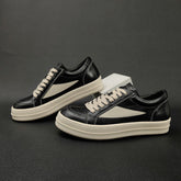 Men Casual Minimalist Patchwork Leather Flat Shoes Newgew Shoes