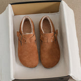 Women Retro Frosted Leather Furred Casual Shoes Newgew Shoes