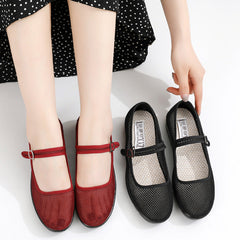 Women's Old Cloth Female Tennis Breathable Mesh Canvas Shoes Newgew