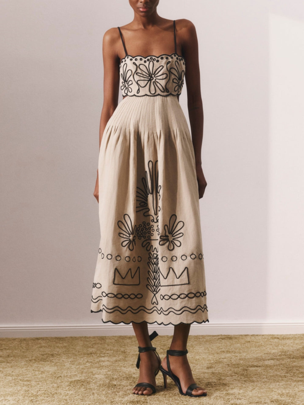 Summer Print Strap Midi Dress Newgew Dresses