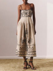 Summer Print Strap Midi Dress Newgew Dresses