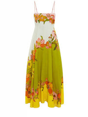 Sophisticated. Modern And Unique Print Strap Midi Dress Newgew Dresses