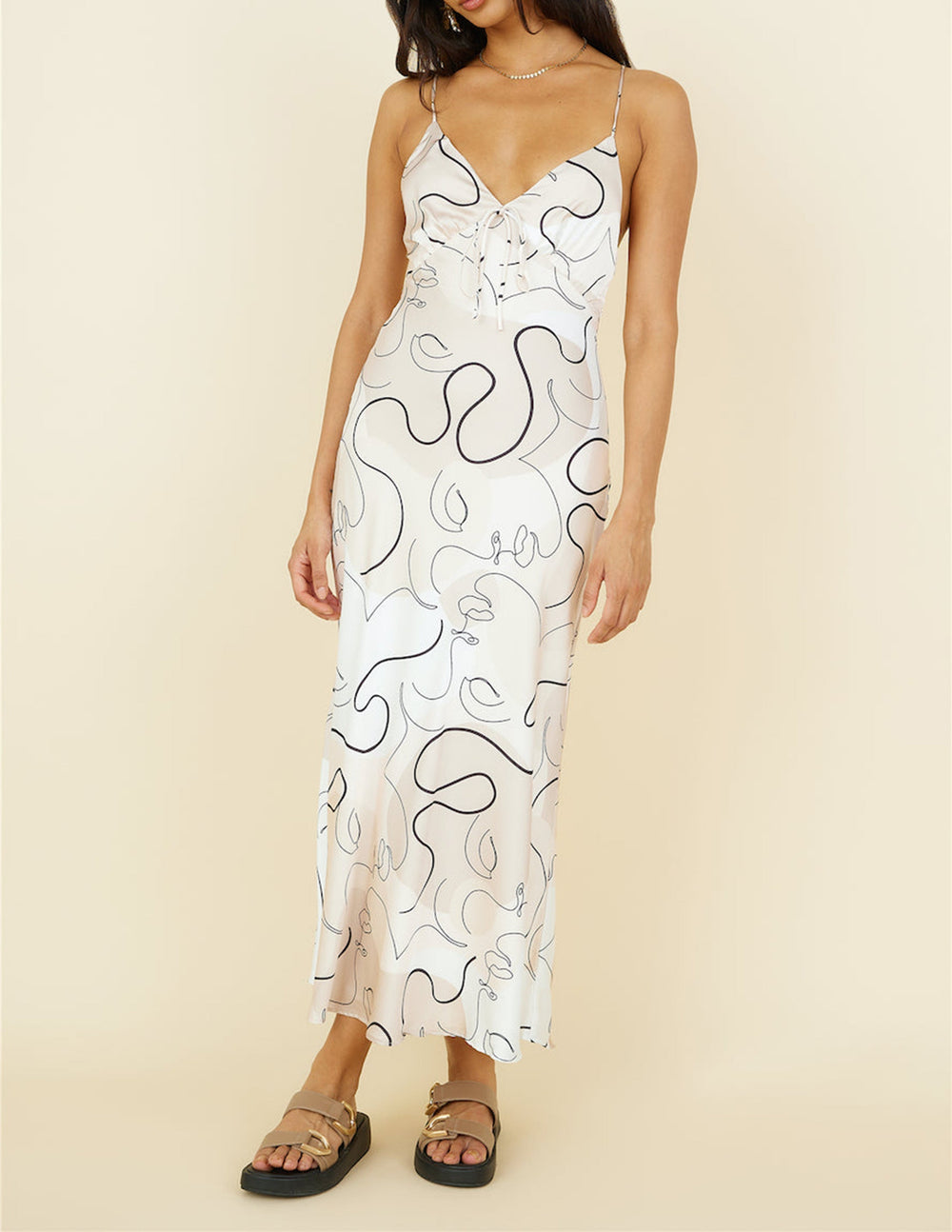 Under Control Maxi Dress Beige Newgew Dresses