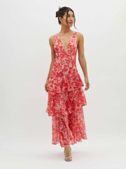 Strappy Back Ruffle Maxi Dress Newgew Dresses