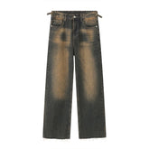 Vintage Wash Raw Hem Jeans Newgew