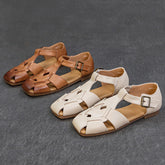 Vintage Unique Flat Square Toe Sandals Newgew Shoes