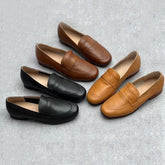 Women Genuine Casual Flat Loafers Newgew Shoes