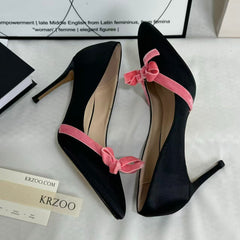 Bow-Knot Low-Cut High Heels PinTow