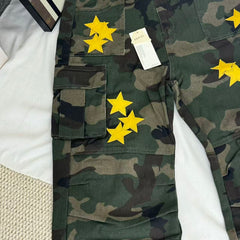 Star-Print Camouflage Utility Jeans PinTow