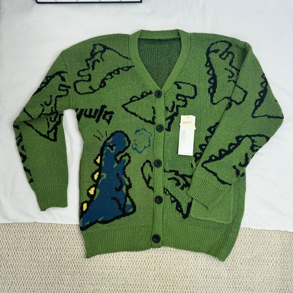 Street Cartoon Cardigan Sweater PinTow