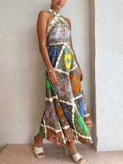 Paisley Satin Floral Maxi Dress Newgew Dresses