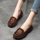 Women Cowhide Handmade Soft Casual Shoes Newgew Shoes