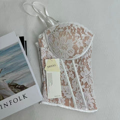Lace Inner Layer Push-Up Fishtail Bra PinTow