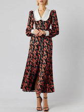 Printed Doll Collar Midi Dress Newgew Dresses
