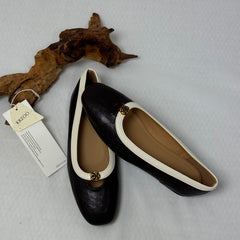 Leather Round-Toe Low-Heeled Shoes PinTow