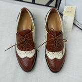 Vintage British-Style Color-Block Brogues PinTow