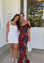 Women'S Red And Black Maxi Dress Newgew Dresses