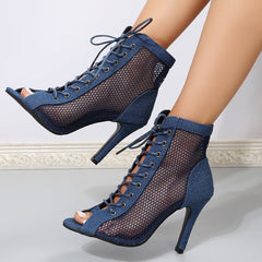 Front Strap Open High-Heeled Sandals Newgew